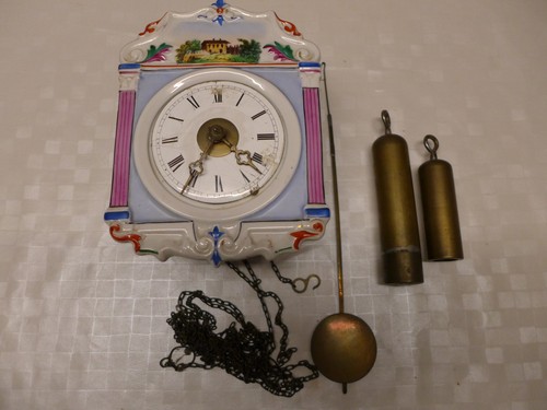 Wanduhr mit porzellanschild - wanduhr,