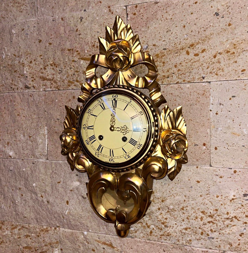 Antik wanduhr holzvergoldet - antik,
