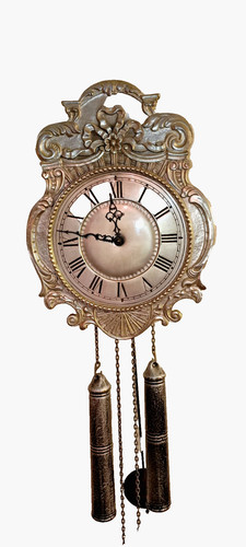Zinn wanduhr mit pendel - pendel, gong